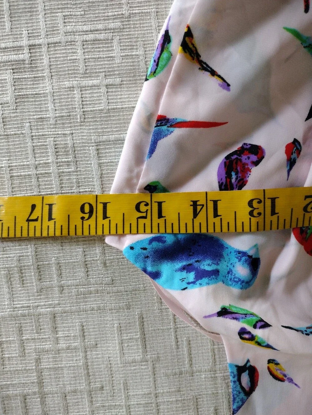 New Louche Chica Pink Sundress Women XS Birds Tie Bust Sleeveless